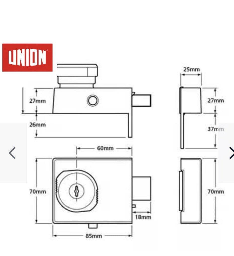 Union (Ex Chubb) 4L67E BS3621:2007 High Security Nightlatch