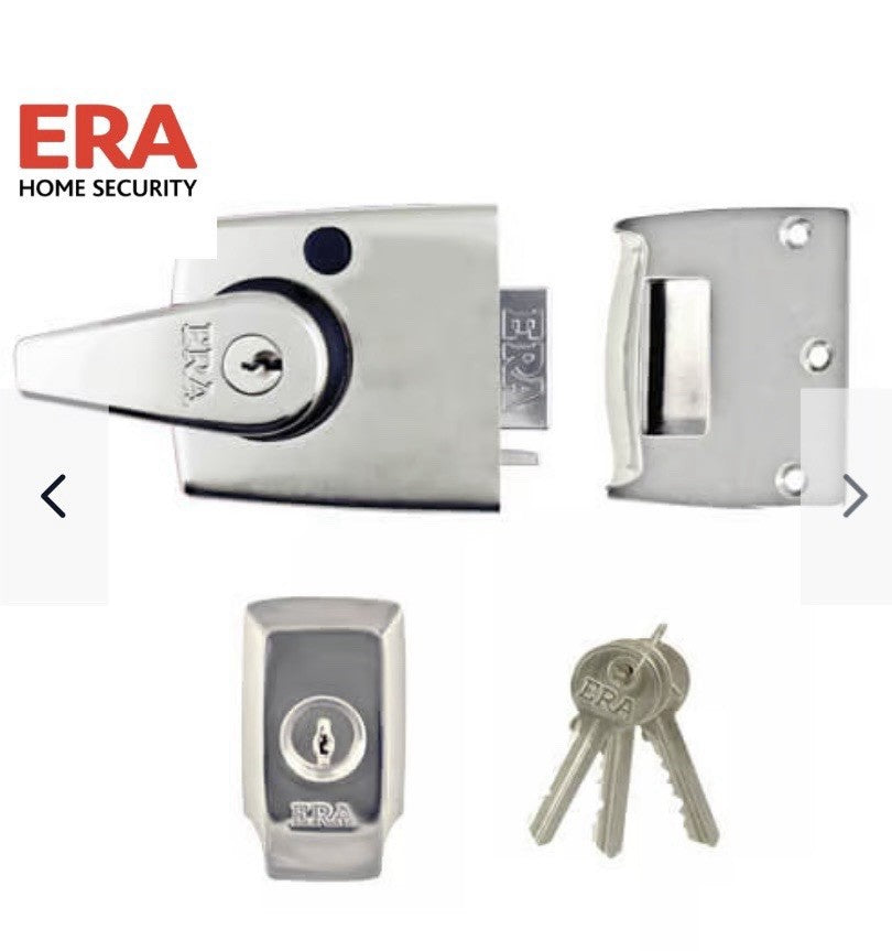 ERA 60mm High Security Nightlatch BS 3621:2007 Door Lock - Chrome