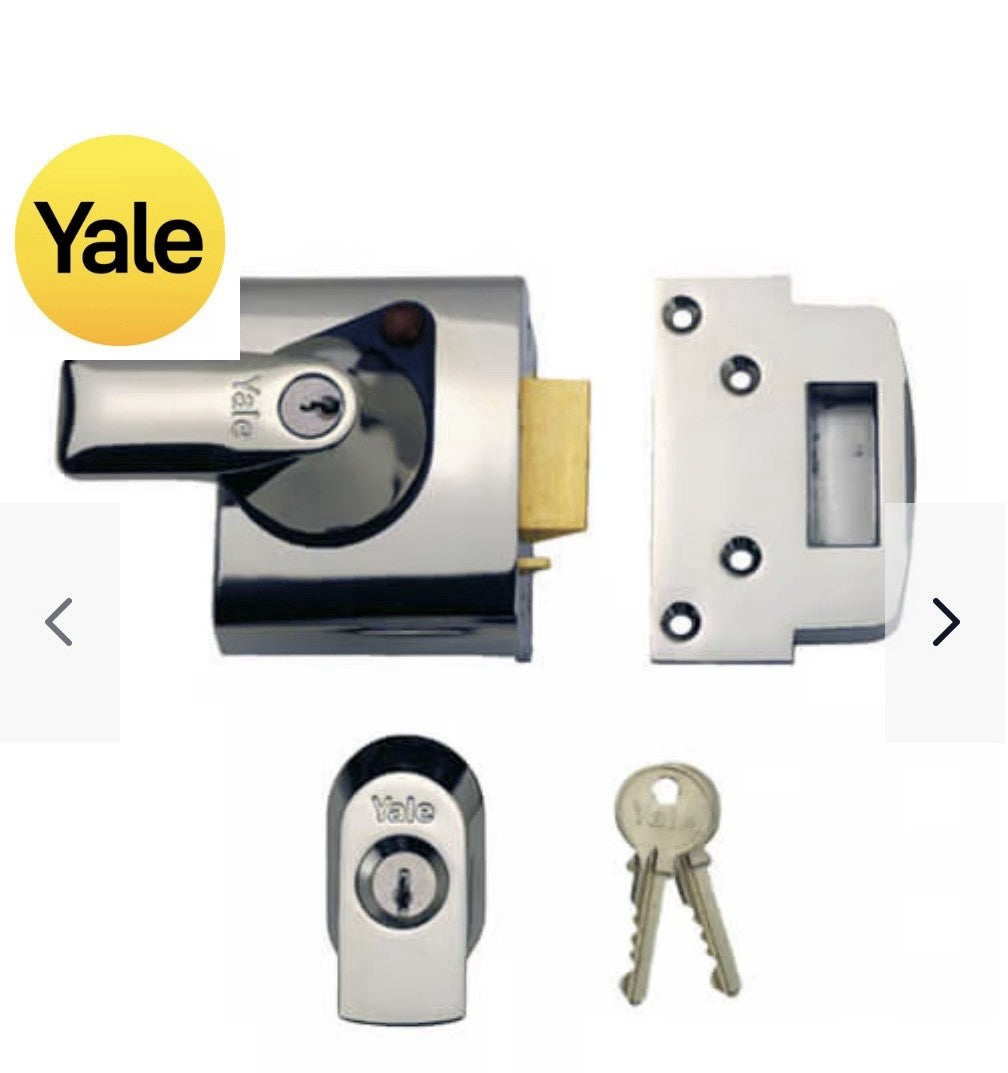 Yale P-BS1-CH-CH-60 - BS1 British Standard Nightlatch - 60mm - Chrome Finish