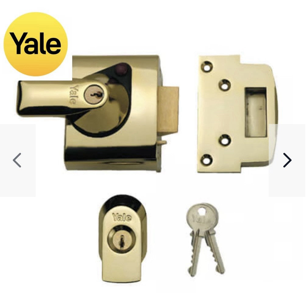 Yale P-BS1-CH-CH-60 - BS1 British Standard Nightlatch - 60mm - Brass Finish