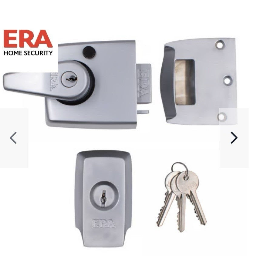 ERA 60mm High Security Nightlatch BS 3621:2007 Door Lock - Satin Chrome.